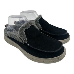 Skechers Bobs Modern Mix Skipper Slippers Womens 6.5 Black Slip On Lined Shoes